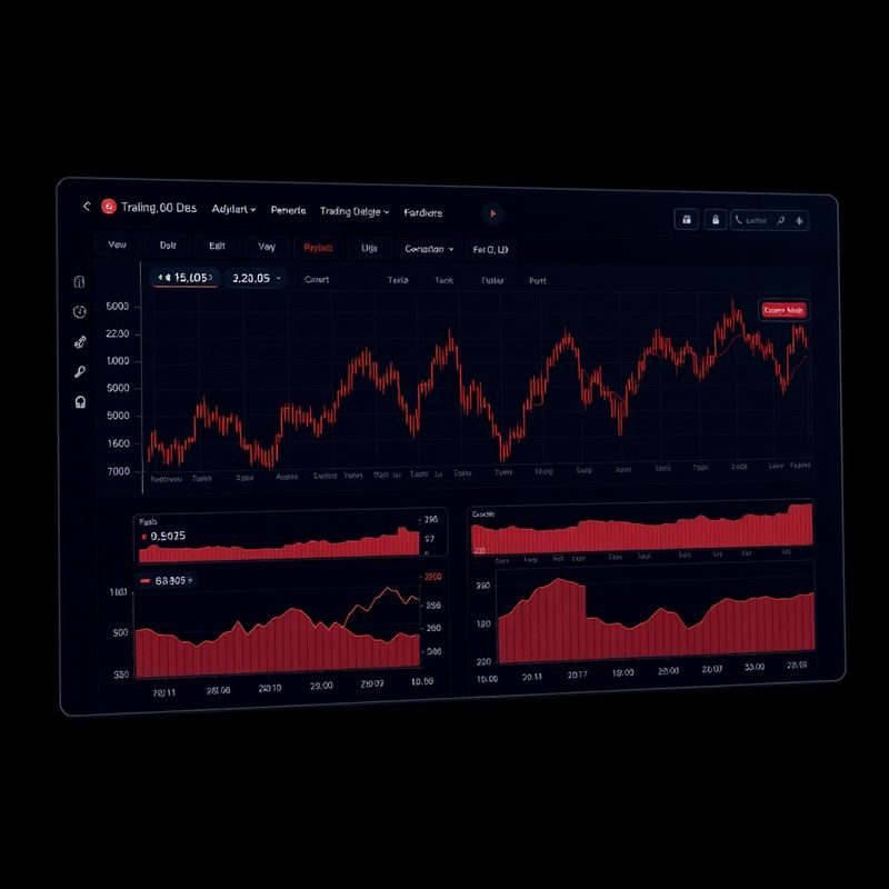 Dashboard automatizovaného obchodování v půlnočně-korálové paletě